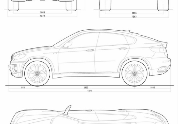 BMW X6 (БМВ X6) - чертежи (рисунки) автомобиля